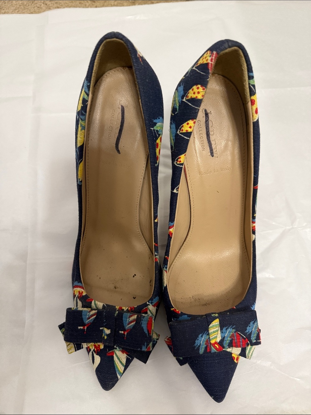 J. Crew Ratti Regatta Bow Sailboat Print Pointed Pumps
